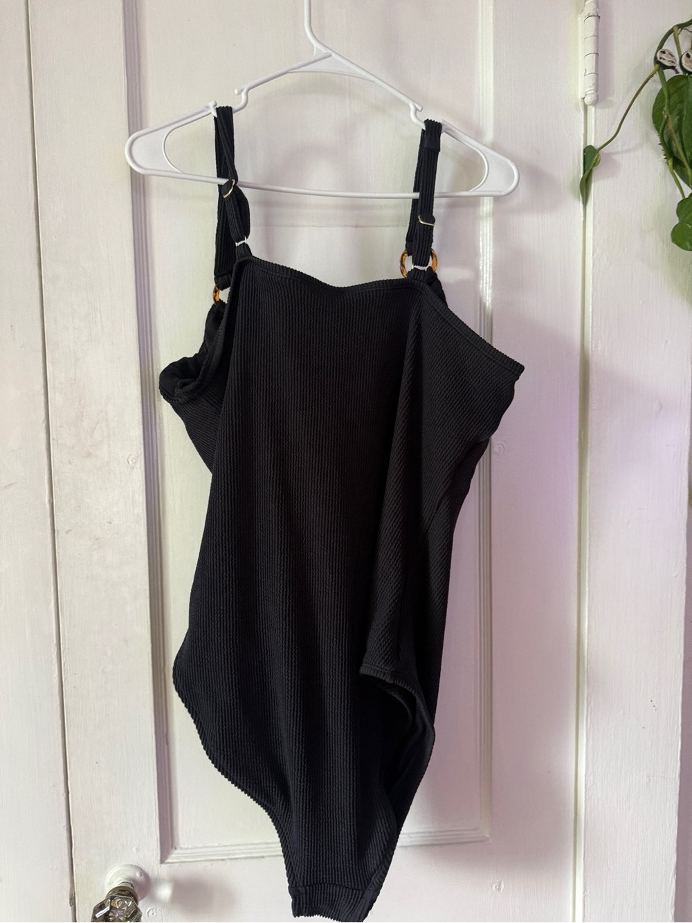 Time & Tru size 3X Black Ribbed Sleeveless swimsuit one piece